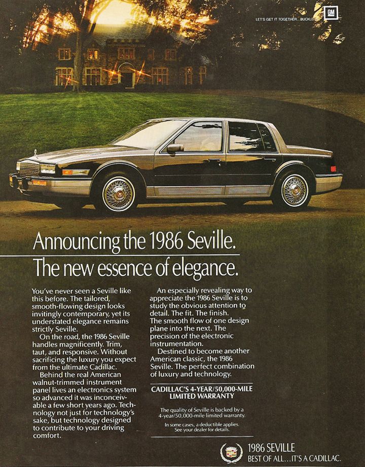 1986 Cadillac Auto Advertising